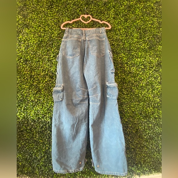 NWOT Multi Pocket Y2K Wide Leg Utility Cargo Jeans by Forever21, Size S - Picture 6 of 8